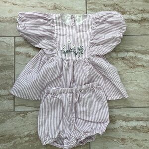 striped purple toddler set